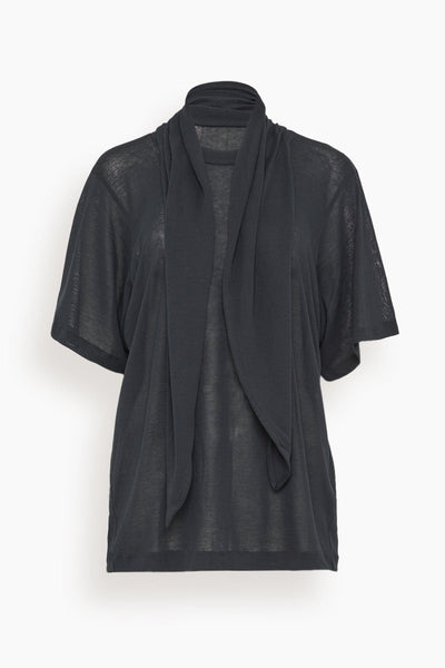 Ludo Sheer Organic Cotton Crepe Tee in Black