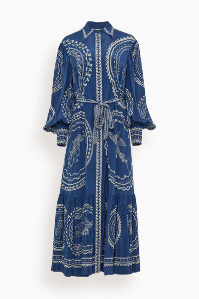 Alemais Oceane Silk Shirtdress in Blue (TS) – Hampden Clothing