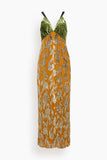 Forte Forte Velvet Slip Dress in Saffron