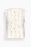 Loulou de Saison Vittoria Tank Top in Ivory
