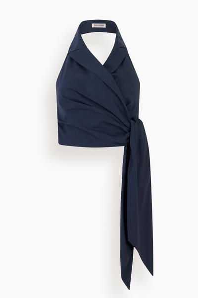 Wrapped Up Halter Top in Navy