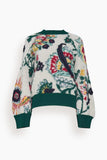 Sacai Floral Jacquard Knit Pullover in Ivory