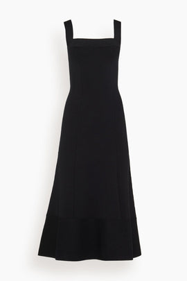 Ingrid Sleeveless Midi Dress in Black