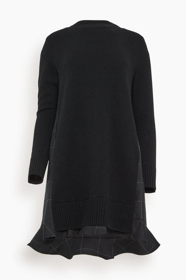 Sacai Dresses Windowpane Knit Dress in Black Windowpane Knit Dress in Black