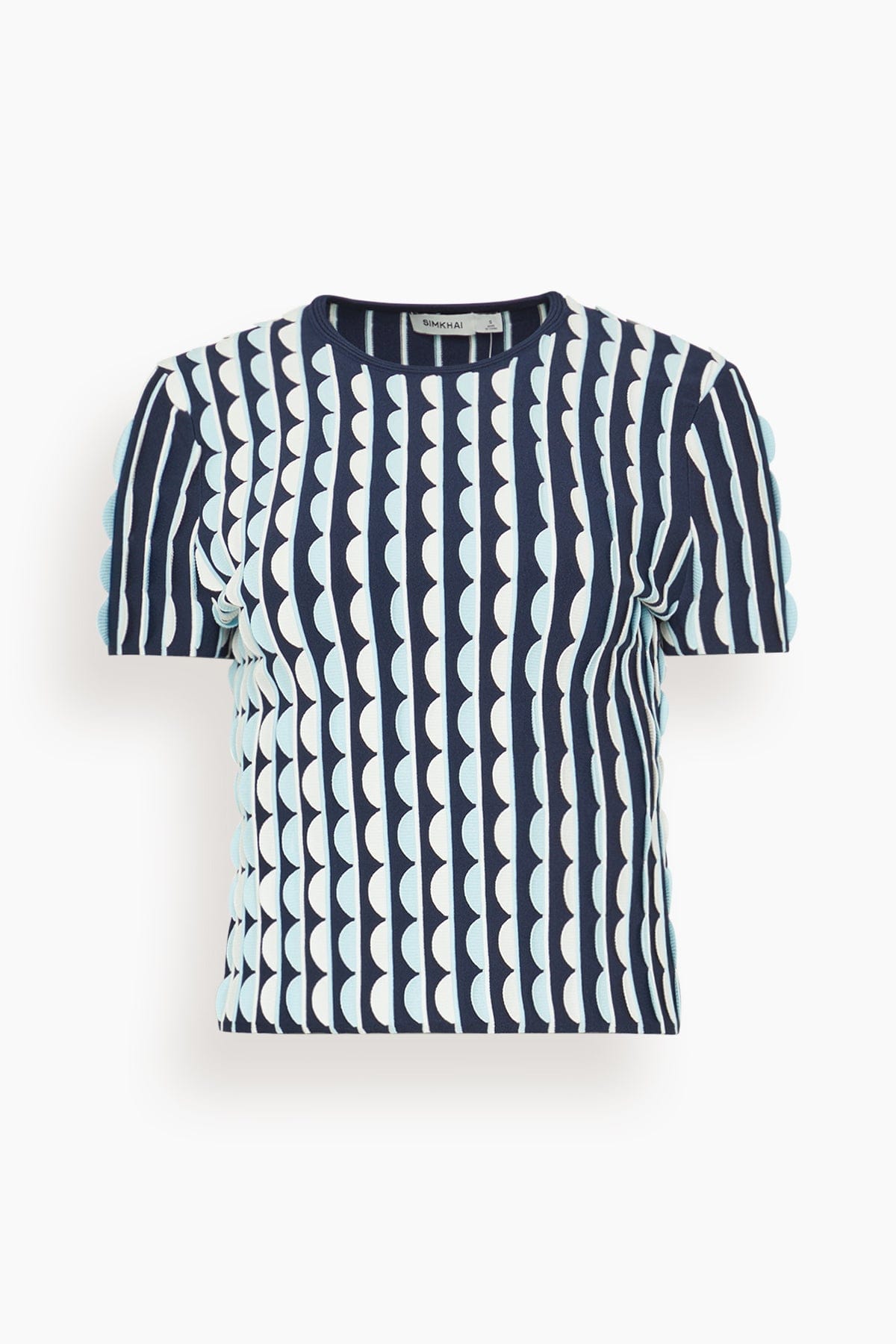 Simkhai Kendra Short Sleeve Top in Sky Multi