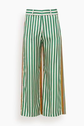Sonia Silk Twill Pant in Multi Stripes