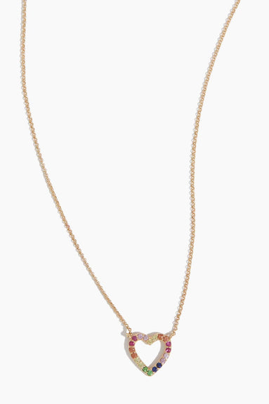 Vintage La Rose Necklaces Rainbow Heart Necklace in 14k Yellow Gold