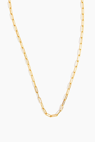 16" Mini Link Paperclip Chain Necklace in 14k Yellow Gold