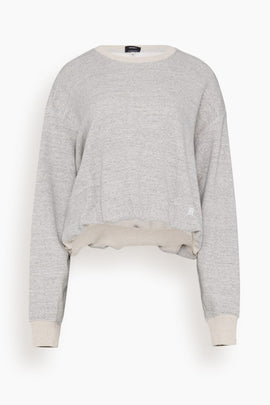 New York 13 Balloon Crewneck in Heather Grey with Oatmeal