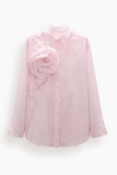Dorothee Schumacher Striped Power Blouse in Rose White
