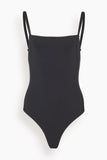 Kiki De Montparnasse Echauffe Swim Straight Neck One Piece in Black