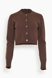 Loulou de Saison Zephir Cropped Cardigan in Brown