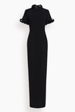 Brandon Maxwell The Bex Gown with Embroidered Details in Black