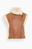 Isabel Marant Alime Shearling Vest in Cognac