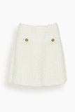 Balmain Light Knit Tweed Skirt in White