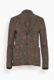 Harris Wharf Jackets Stand Up Collar Blazer in Beige and Rust