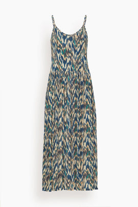Idalia Fitted Midi Dress in Riverslate