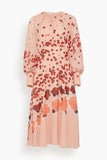 Erdem Dresses Long Sleeve A-Line Midi Dress in Margot Selvedge Cloud Pink Long Sleeve A-Line Midi Dress in Margot Selvedge Cloud Pink