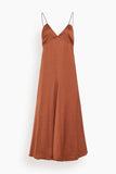 Saint Art Fallon Open Back Slip Dress in Rust