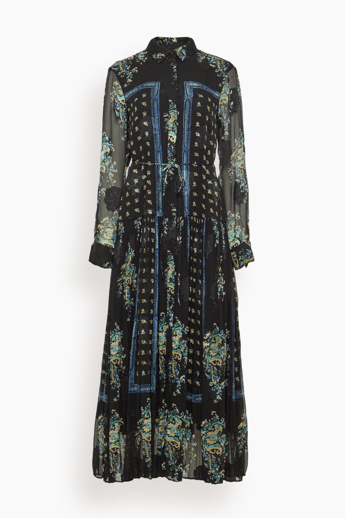 Ulla Johnson Emilie Drop Waist Long Sleeve Shirt Dress in Twilight