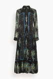 Ulla Johnson Emilie Drop Waist Long Sleeve Shirt Dress in Twilight