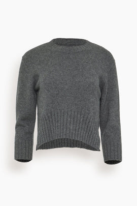 Mora Cropped Sweater in Anthracite Melange