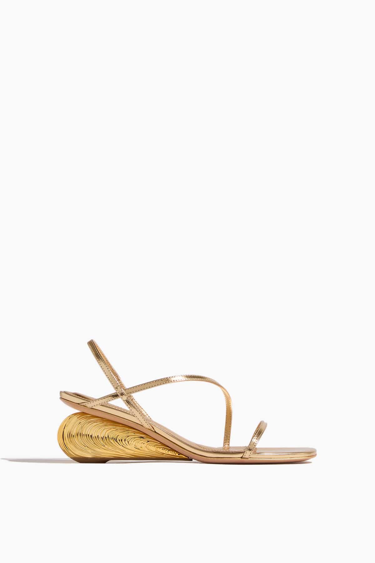 Simkhai Bridget Oyster Shell Wedge Sandal in Gold