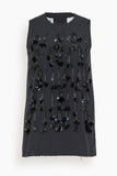 Plan C Tops Sequin Tank Top in Black Sequin Tank Top in Black