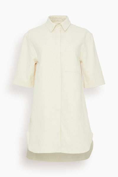 Basava Shirt Dress in Rice Ivory