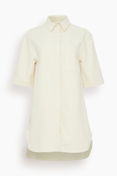 Loulou Studio Dresses Basava Shirt Dress in Rice Ivory