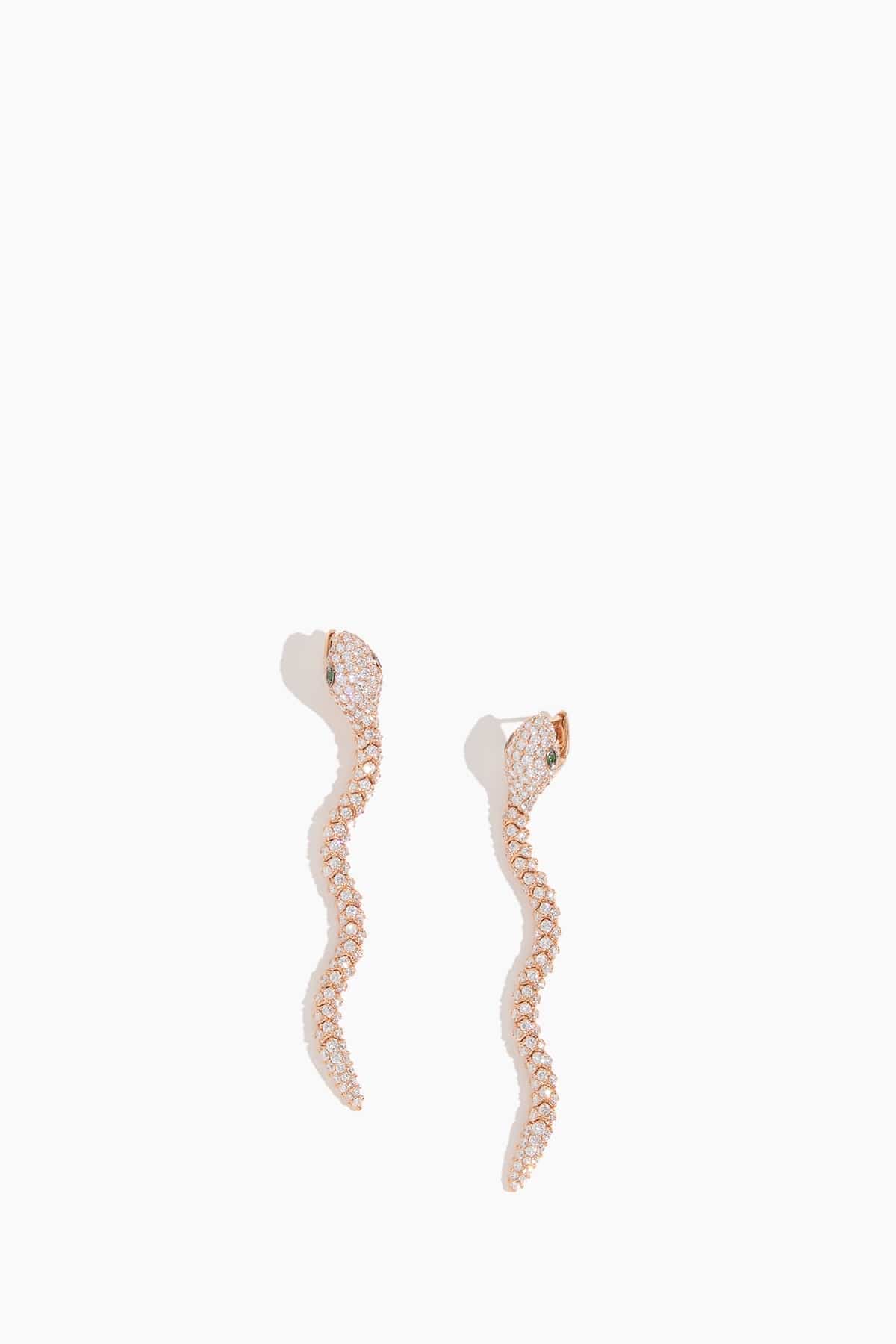 Stoned Fine Jewelry Diamond Bite Earrings in 18k Rose Gold