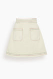 Alemais Norma Denim Mini Skirt in Cream