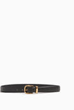 Nili Lotan Belts Louise Belt in Black with Shiny Brass Buckle Nili Lotan Louise Belt in Black with Shiny Brass Buckle