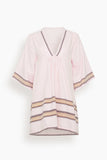 Lemlem Belkis V-Neck Caftan in Munit Pink