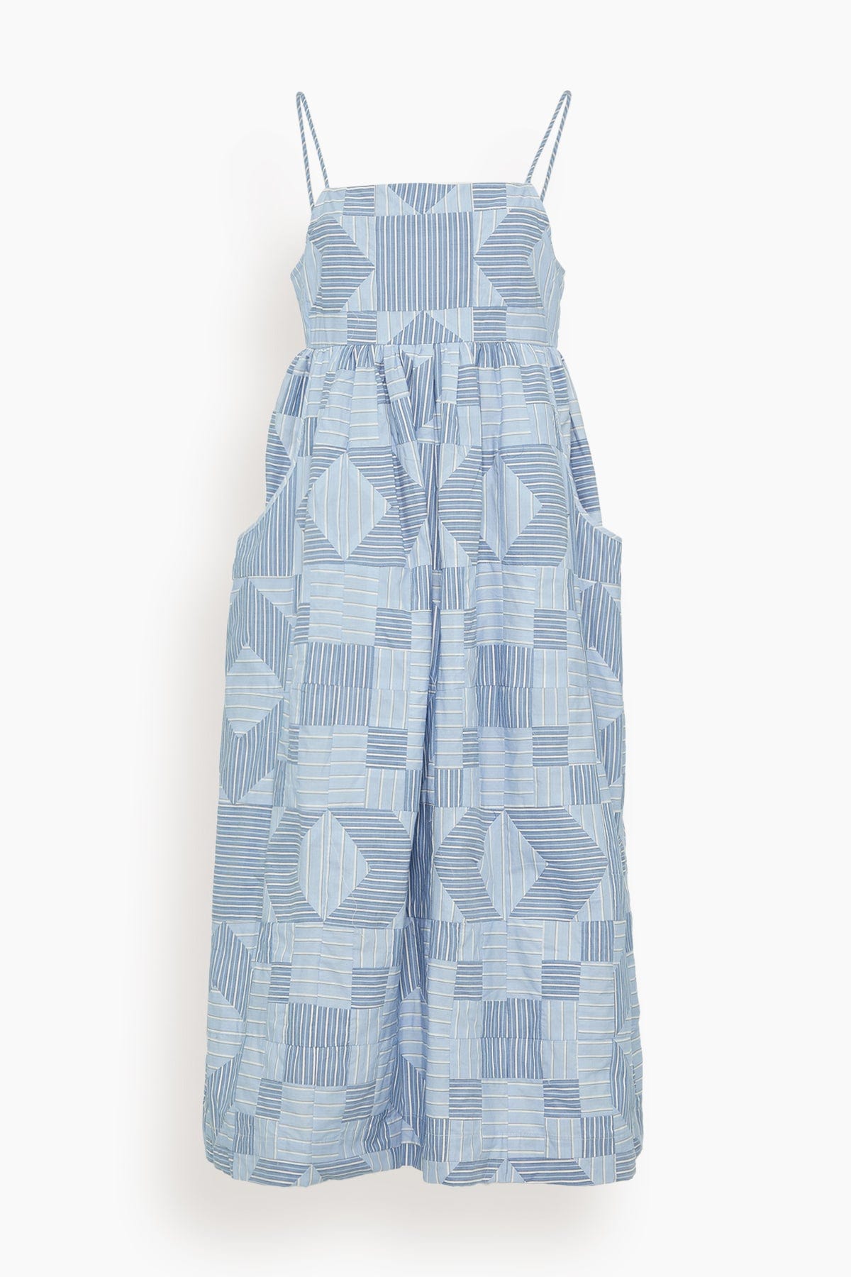 Sea Dresses Helmi Striped Shirting Midi Dress in Blue Helmi Striped Shirting Midi Dress in Blue