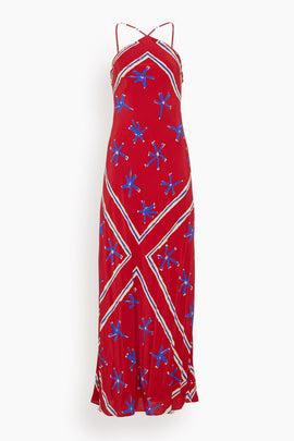 Cubism Dress in Painted Foulard