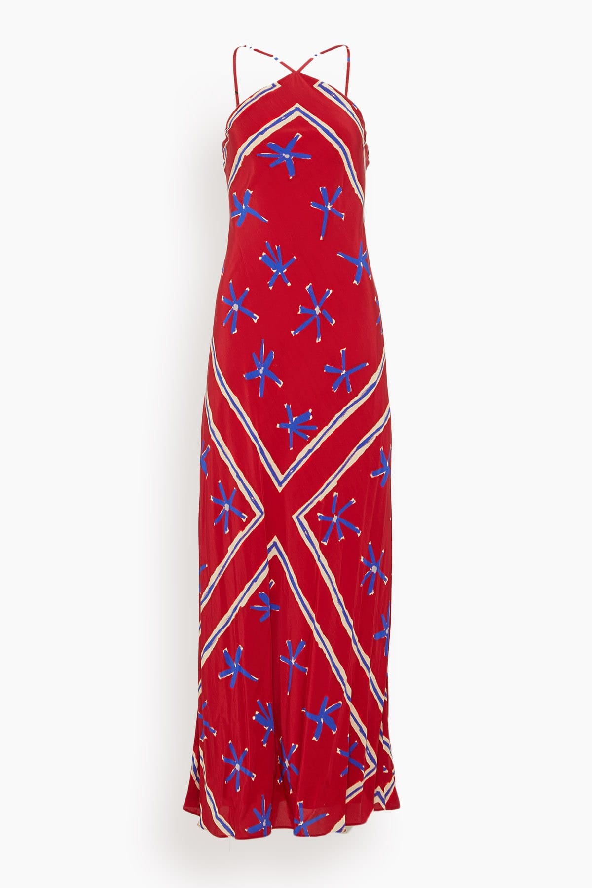 STAUD Women's Cubism Halter Maxi Dress - Painted Foulard