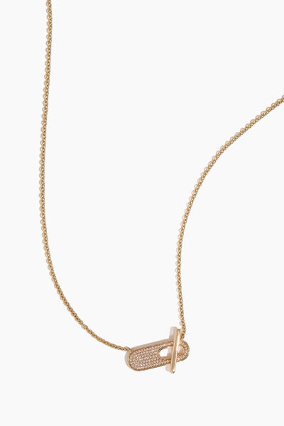 Sylvie Rose Pave Toggle Necklace in 14k Yellow Gold