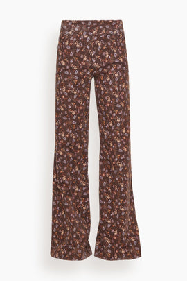 Floral Statement Pant in Winter Blossom Very Dark Brown