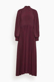 Sea Charlize Print Raglan Dress in Burgundy