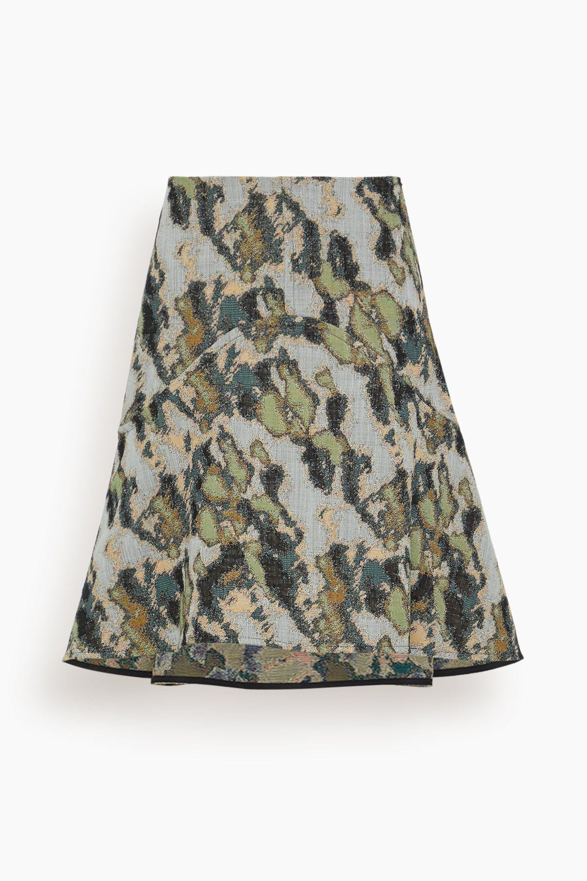 Bite Studios Shield Jacquard Wool Skirt in Autumn Field