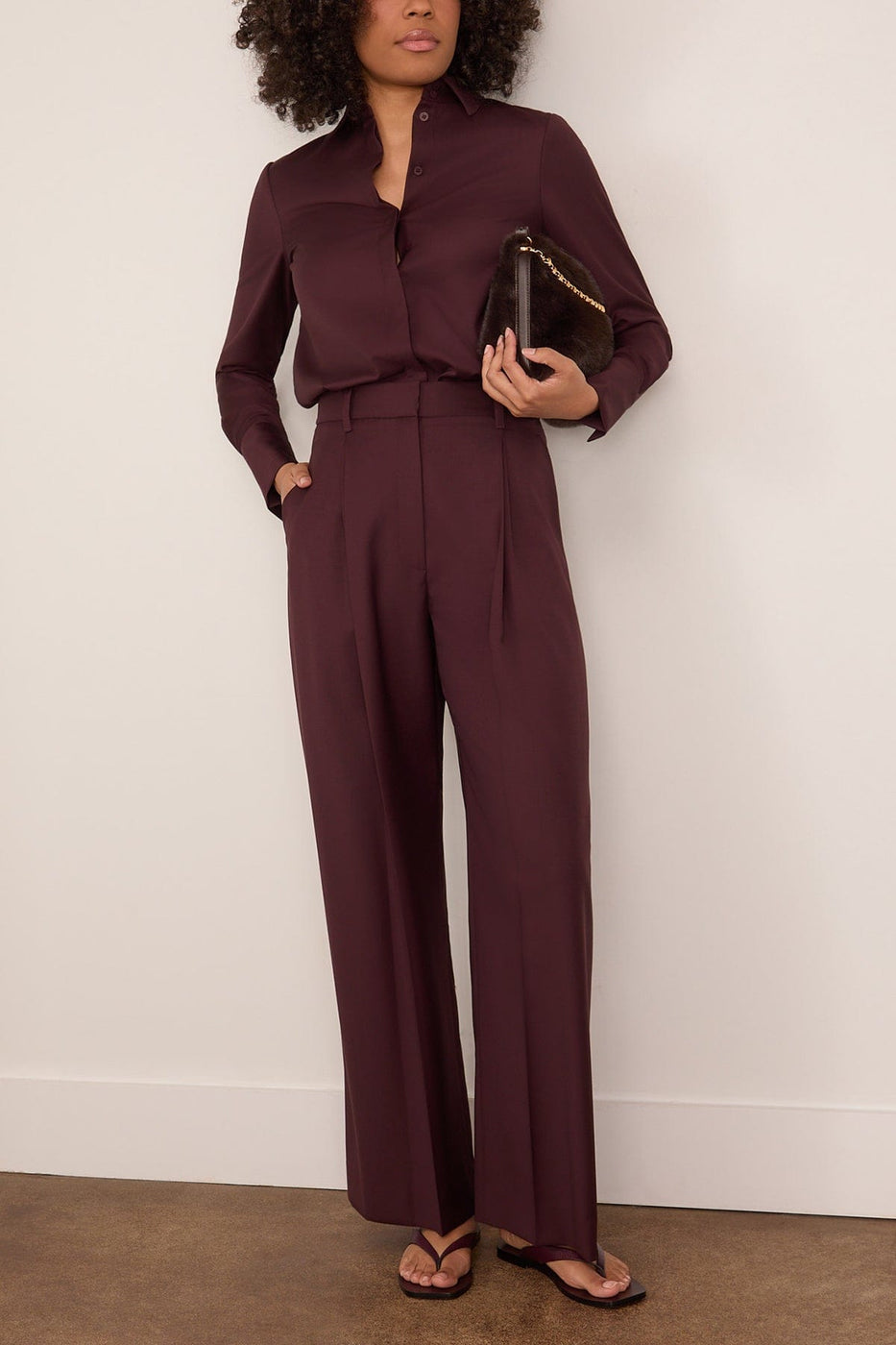 A.Emery Philippa Wool Shirt in Mulberry