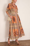Alemais Alberta Smocked Shirtdress in Multi