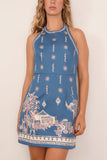 Alemais Acacia Mini Dress in Blue