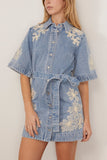 Alemais Casual Dresses Charlene Denim Mini Dress in Light Wash Alemais Charlene Denim Mini Dress in Light Wash