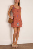 Alemais Dusty Embroidered Mini Dress in Rust