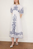 Alemais Casual Dresses Hazel Embroidered Midi Dress in White Alemais Hazel Embroidered Midi Dress in White