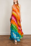 Alemais Gowns Iris Ruffle Gown in Multi Alemais Iris Ruffle Gown in Multi