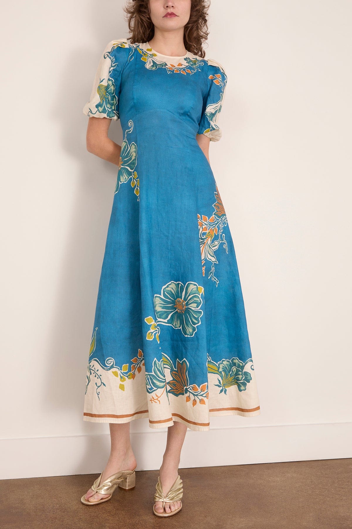 Alemais Luda Midi Dress in Blue Hampden Clothing Alemais Luda Midi Dress in Blue Hampden Clothing