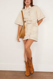 Alemais Norma Denim Mini Dress in Cream